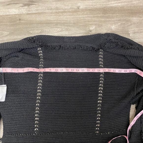 LOU & GREY Fringe Cardigan Sample Black Size M - Picture 7 of 8